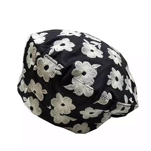 VILZSTUDIOS Stylish floral embroidery beret hat for casual wear
