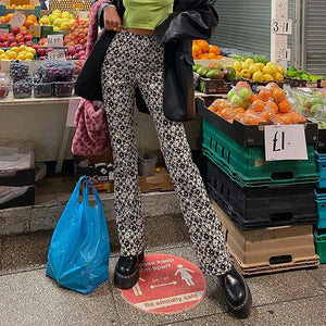 VILZSTUDIOS Floral patterned casual pants for streetwear fashion
