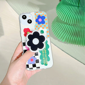 VILZSTUDIOS Trendy floral plaid iPhone cover