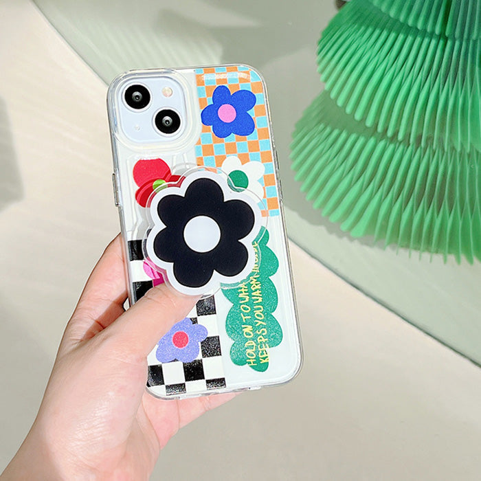 VILZSTUDIOS Trendy floral plaid iPhone cover