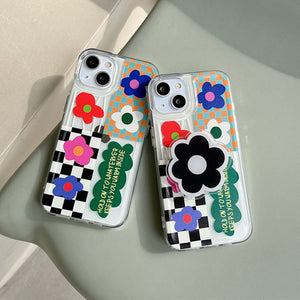 VILZSTUDIOS Trendy floral plaid iPhone cover