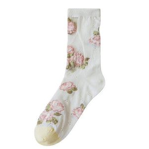 VILZSTUDIOS Textured socks with floral design for fashion enthusiasts