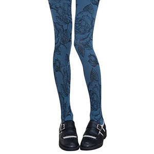 VILZSTUDIOS Floral patterned sheer tights in blue