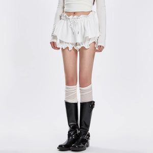 VILZSTUDIOS Fluffy layered mini skirt for women