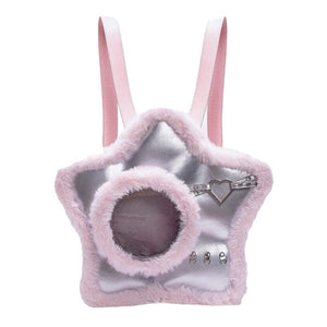 VILZSTUDIOS Fluffy star-shaped vegan leather backpack