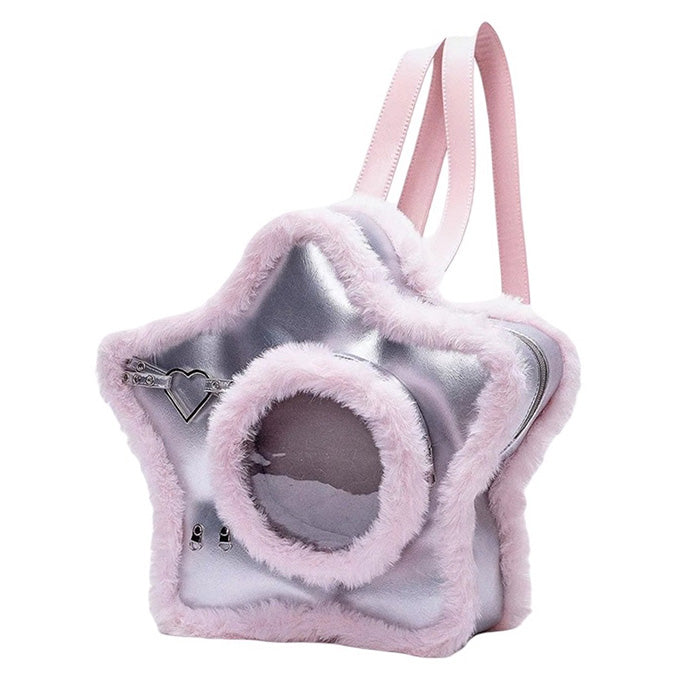 VILZSTUDIOS Fluffy star-shaped vegan leather backpack