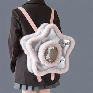 VILZSTUDIOS Fluffy star-shaped vegan leather backpack
