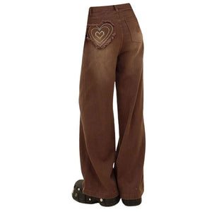 VILZSTUDIOS Loose fit jeans with heart patch design