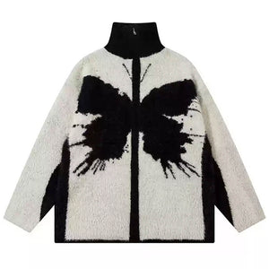 VILZSTUDIOS Funky butterfly patch zip-up jacket for streetwear fashion