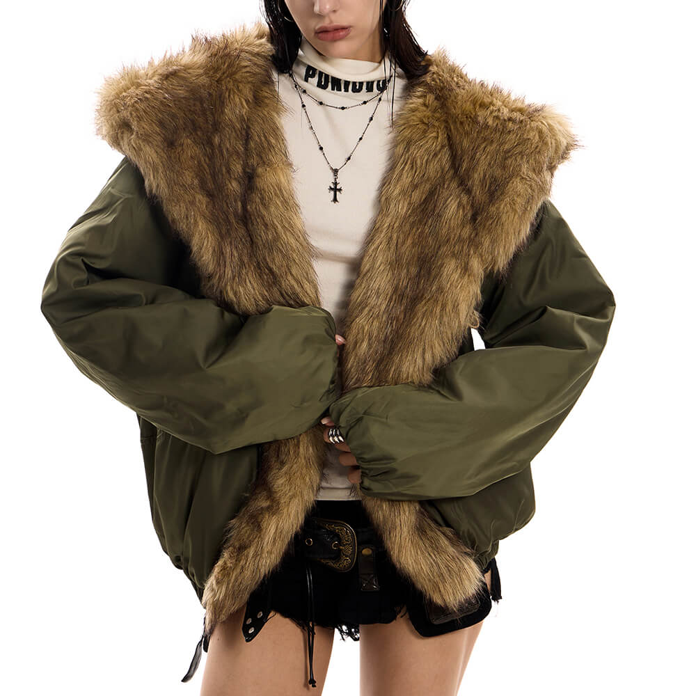 VILZSTUDIOS Fur-trimmed winter jacket for stylish cold-weather wear