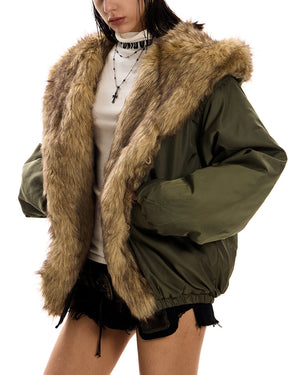 VILZSTUDIOS Fur-trimmed winter jacket for stylish cold-weather wear