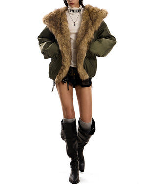 VILZSTUDIOS Fur-trimmed winter jacket for stylish cold-weather wear