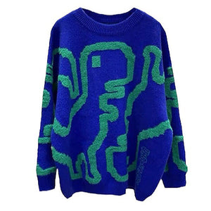 VILZSTUDIOS Fuzzy dinosaur graphic cozy sweater from VILZSTUDIOS
