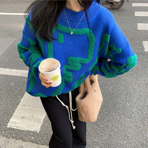 VILZSTUDIOS Fuzzy dinosaur graphic cozy sweater from VILZSTUDIOS