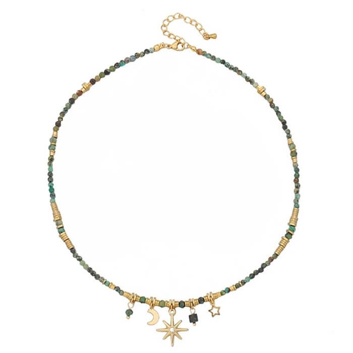 VILZSTUDIOS Beaded necklace with celestial design