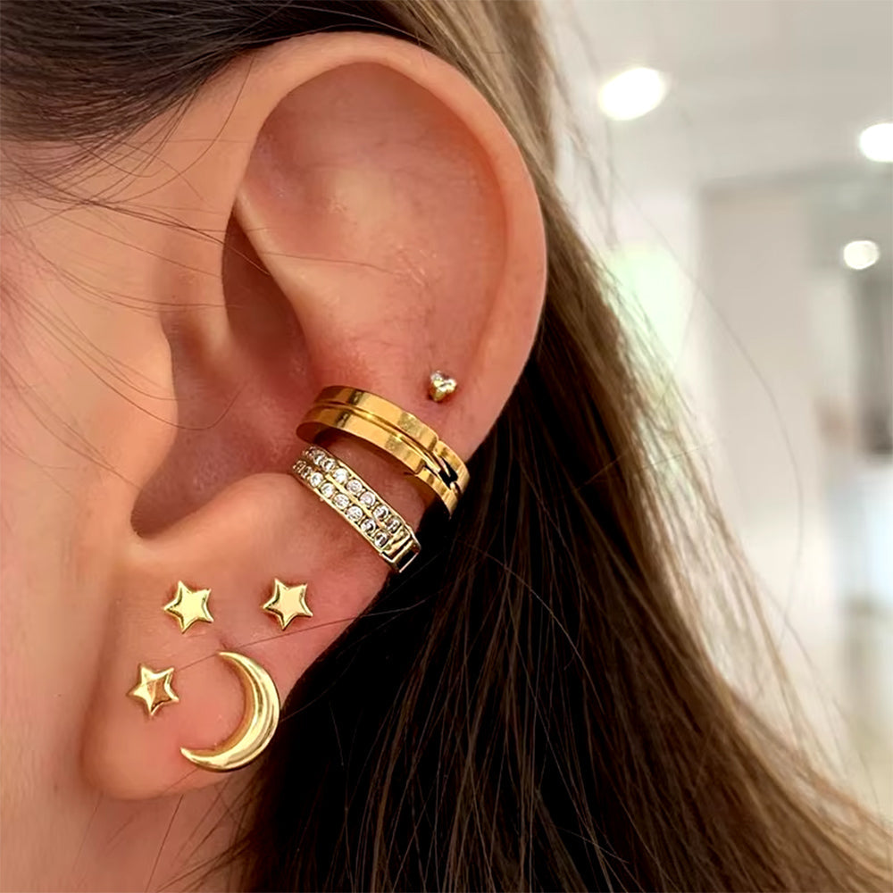 VILZSTUDIOS Set of earrings with moon and star designs