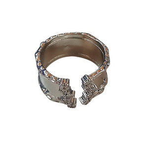 VILZSTUDIOS Stylish silver ring set with star design and rhinestones