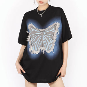 VILZSTUDIOS Oversized t-shirt with butterfly graphic design