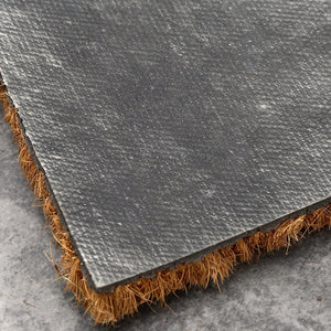 VILZSTUDIOS golden tan rectangular coir door mat with coarse bristled surface