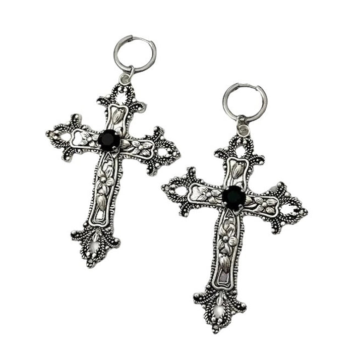 VILZSTUDIOS Gothic inspired cross earrings in zinc alloy