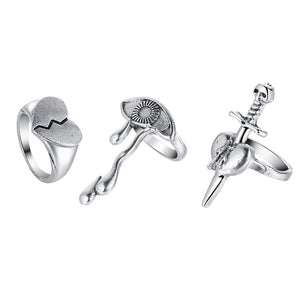 VILZSTUDIOS Gothic inspired ring set featuring adjustable designs