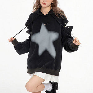 VILZSTUDIOS Y2K oversized hoodie with graffiti star print