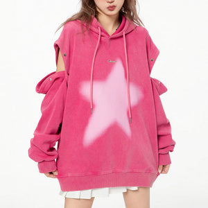 VILZSTUDIOS Y2K oversized hoodie with graffiti star print