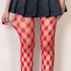 VILZSTUDIOS Stylish mesh tights with grid pattern design