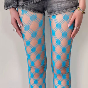 VILZSTUDIOS Stylish mesh tights with grid pattern design