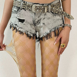 VILZSTUDIOS Stylish mesh tights with grid pattern design