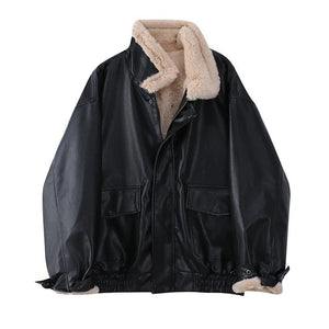 VILZSTUDIOS Trendy loose jacket in faux leather