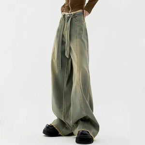 VILZSTUDIOS Grunge aged denim jeans for streetwear fashion