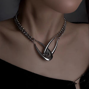 VILZSTUDIOS Grunge dual-layered chain link necklace