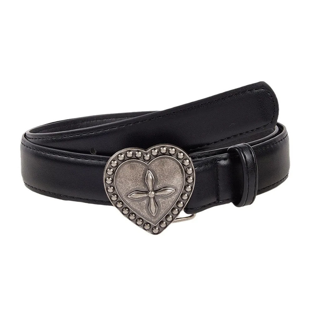 VILZSTUDIOS Stylish heart buckle belt for streetwear fashion