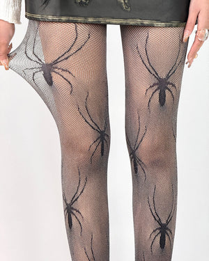 VILZSTUDIOS Stylish fishnet tights with spider design