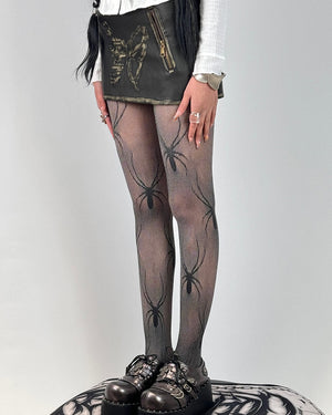 VILZSTUDIOS Stylish fishnet tights with spider design