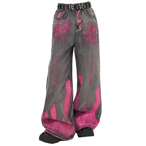VILZSTUDIOS Baggy jeans with paint-splash design