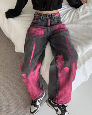 VILZSTUDIOS Baggy jeans with paint-splash design