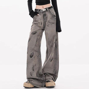 VILZSTUDIOS Distressed wide-leg jeans in gray from VILZSTUDIOS