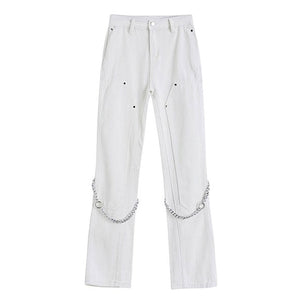 VILZSTUDIOS Grunge Vibe Chain Denim Jeans product image