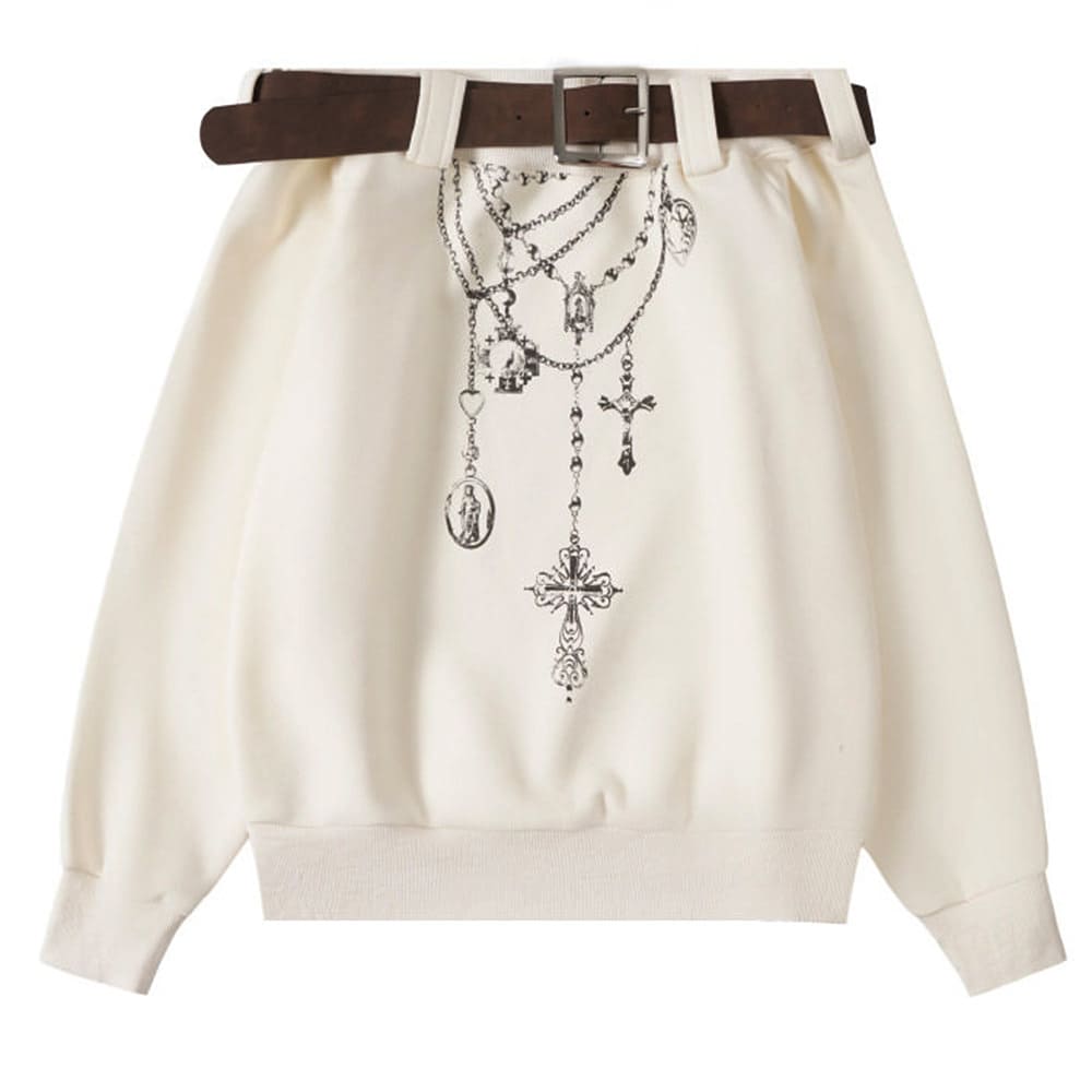 VILZSTUDIOS Grunge aesthetic off-shoulder sweatshirt