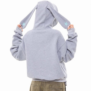 VILZSTUDIOS Bunny ears hoodie with guitar patch design
