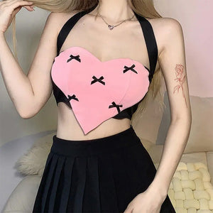 VILZSTUDIOS Chic halter bow design top for streetwear fashion
