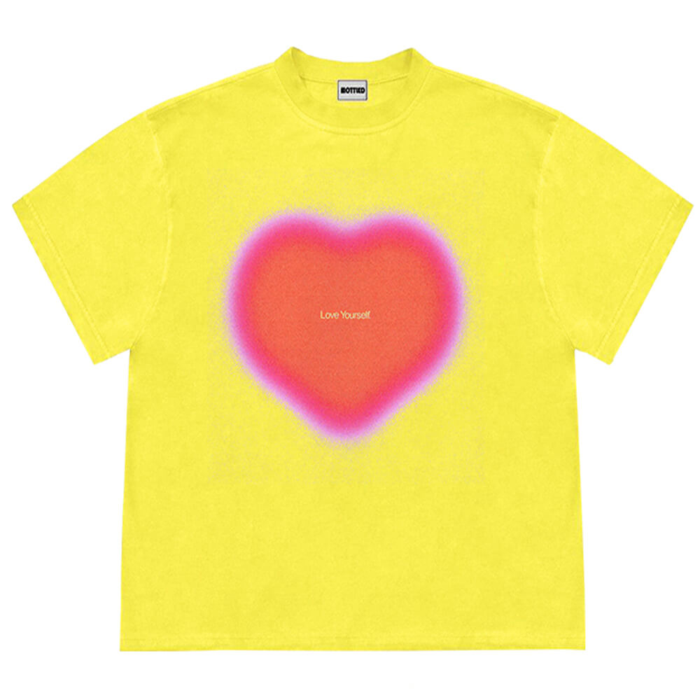 VILZSTUDIOS Heart gradient graphic t-shirt with text