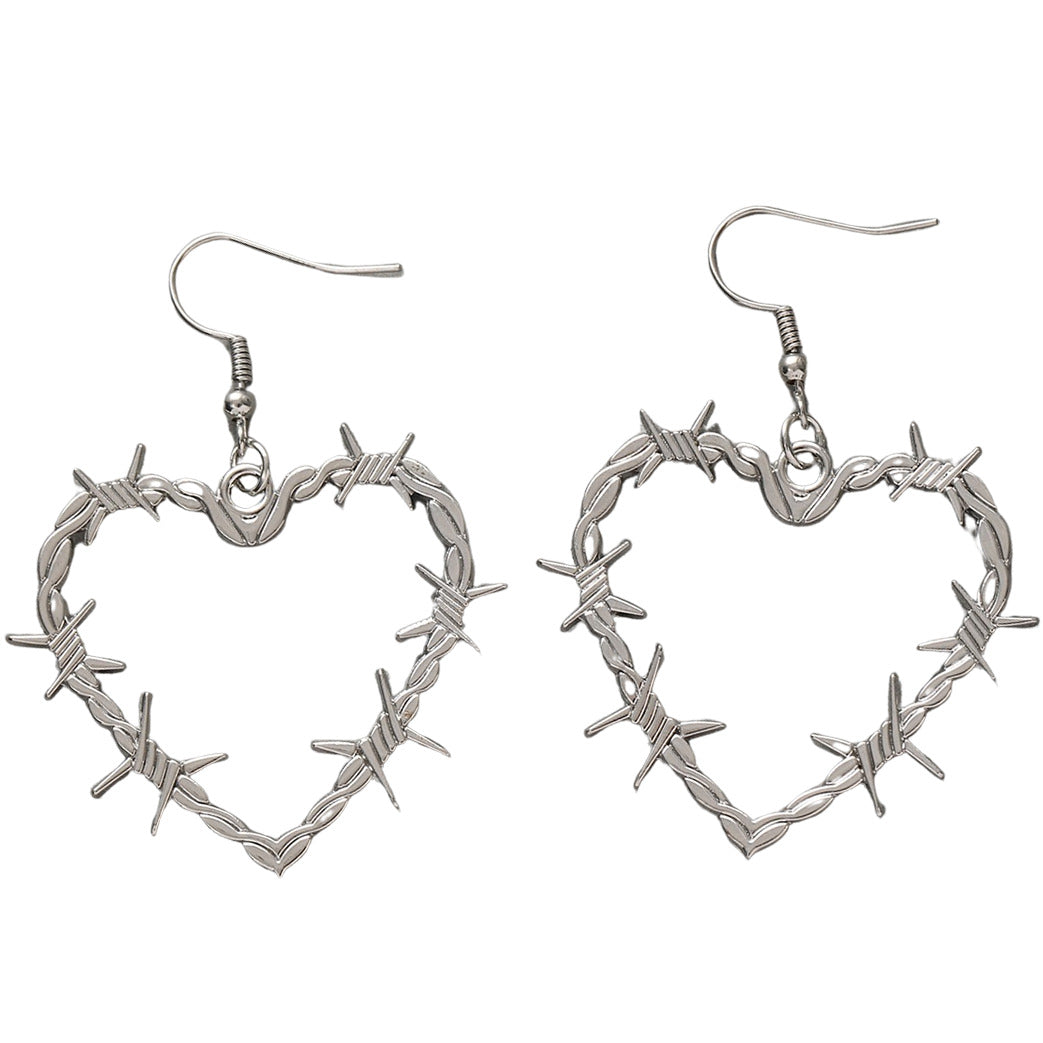 VILZSTUDIOS Unique barbed wire heart earrings for stylish outfits