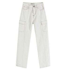 VILZSTUDIOS Heart stitch cargo denim jeans from VILZSTUDIOS