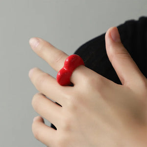 VILZSTUDIOS Enamel ring with heart design