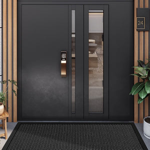 VILZSTUDIOS Black, burgundy-and-black, or red honeycomb loop door mat with a wide black border