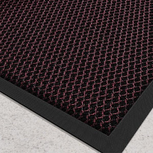 VILZSTUDIOS Black, burgundy-and-black, or red honeycomb loop door mat with a wide black border