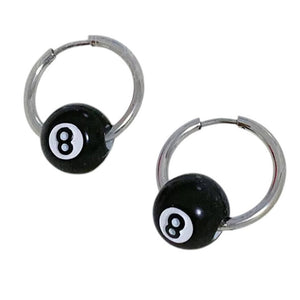 VILZSTUDIOS Stylish hoop earrings with 8 ball design